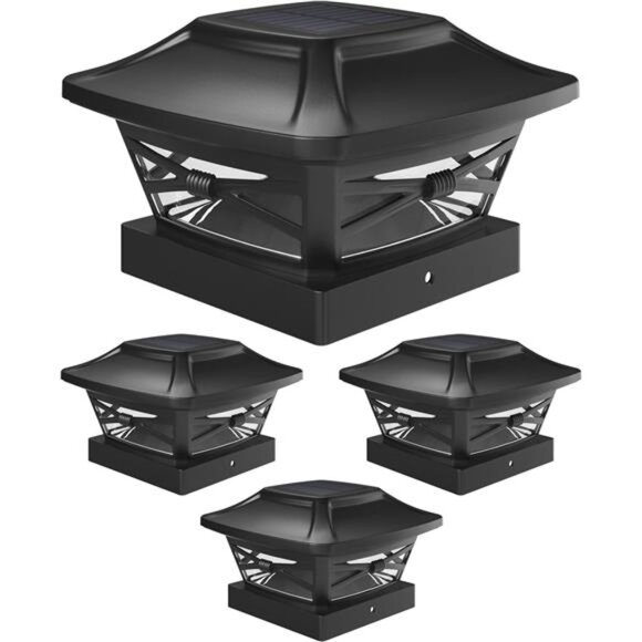 Lighting Renaissance Solar Post Cap Lights - Includes Bases for 4x4 5x5 6x6 - Picture 8 of 14
